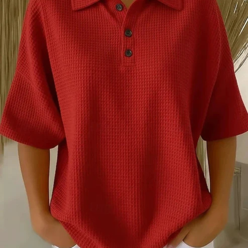 Peggie | Elegante Polo Comfort in Tessuto Waffle