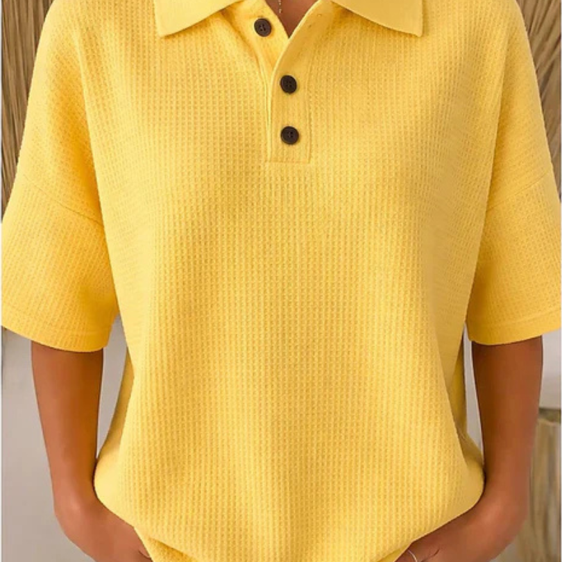 Peggie | Elegante Polo Comfort in Tessuto Waffle