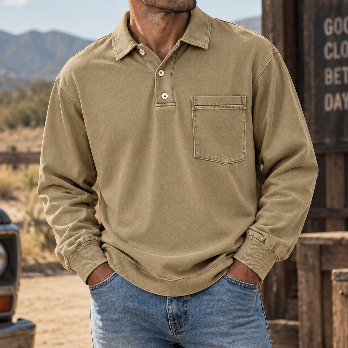 Bastien | Chemise Henley Vintage