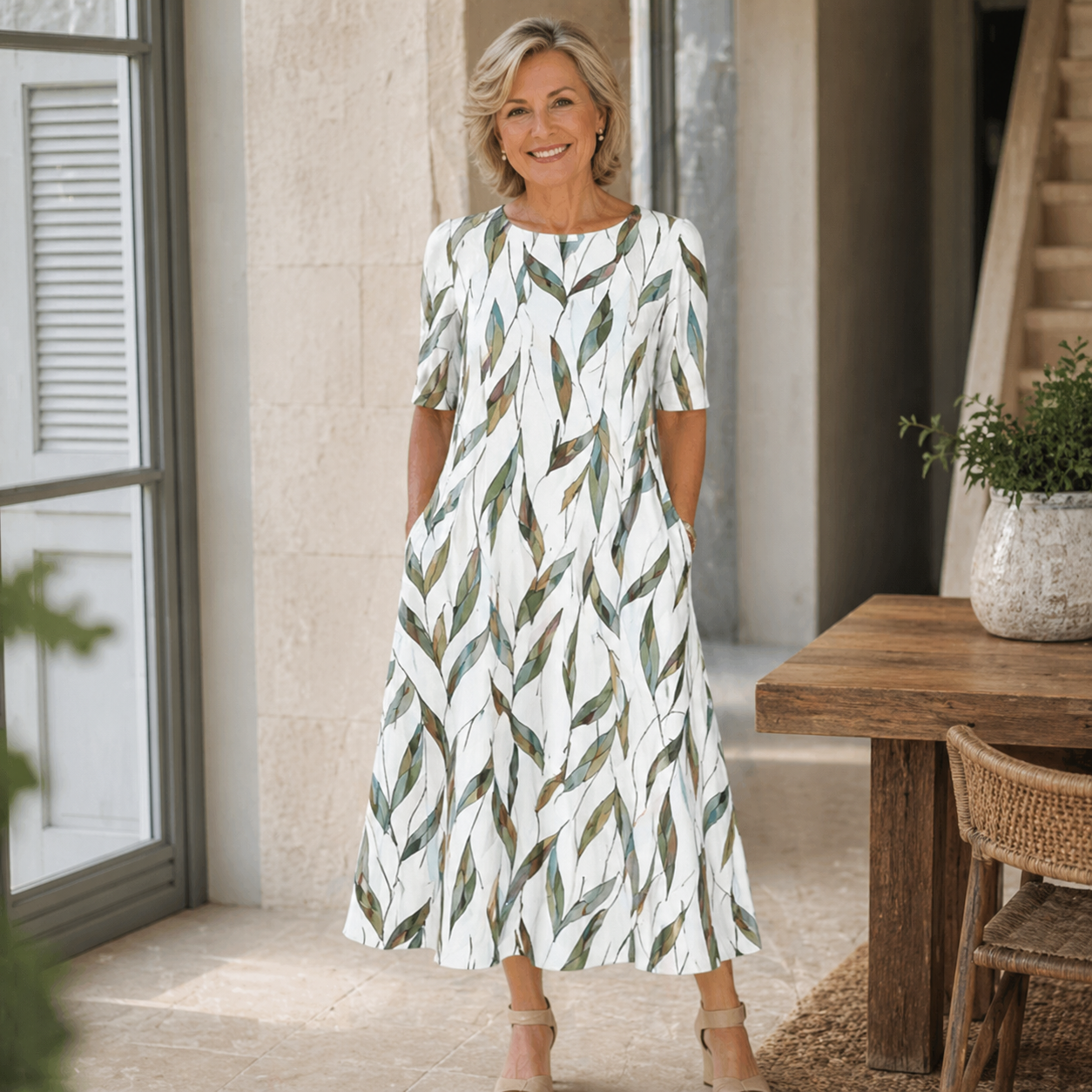 Amandine — robe midi à imprimé floral